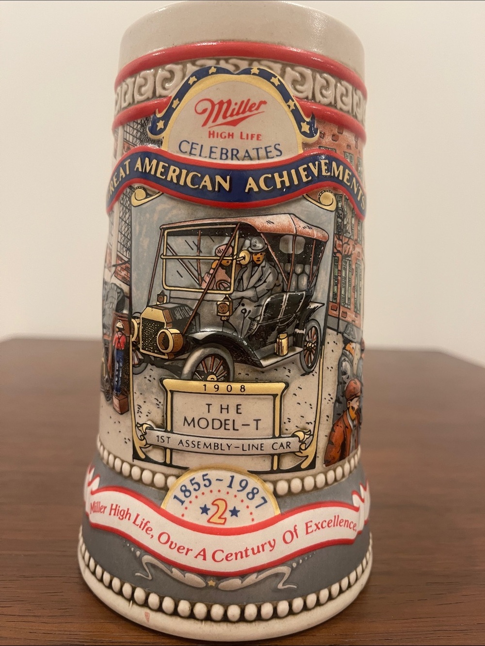 Vintage Miller High Life “Great American Achievements” Commemorative Stein 1987